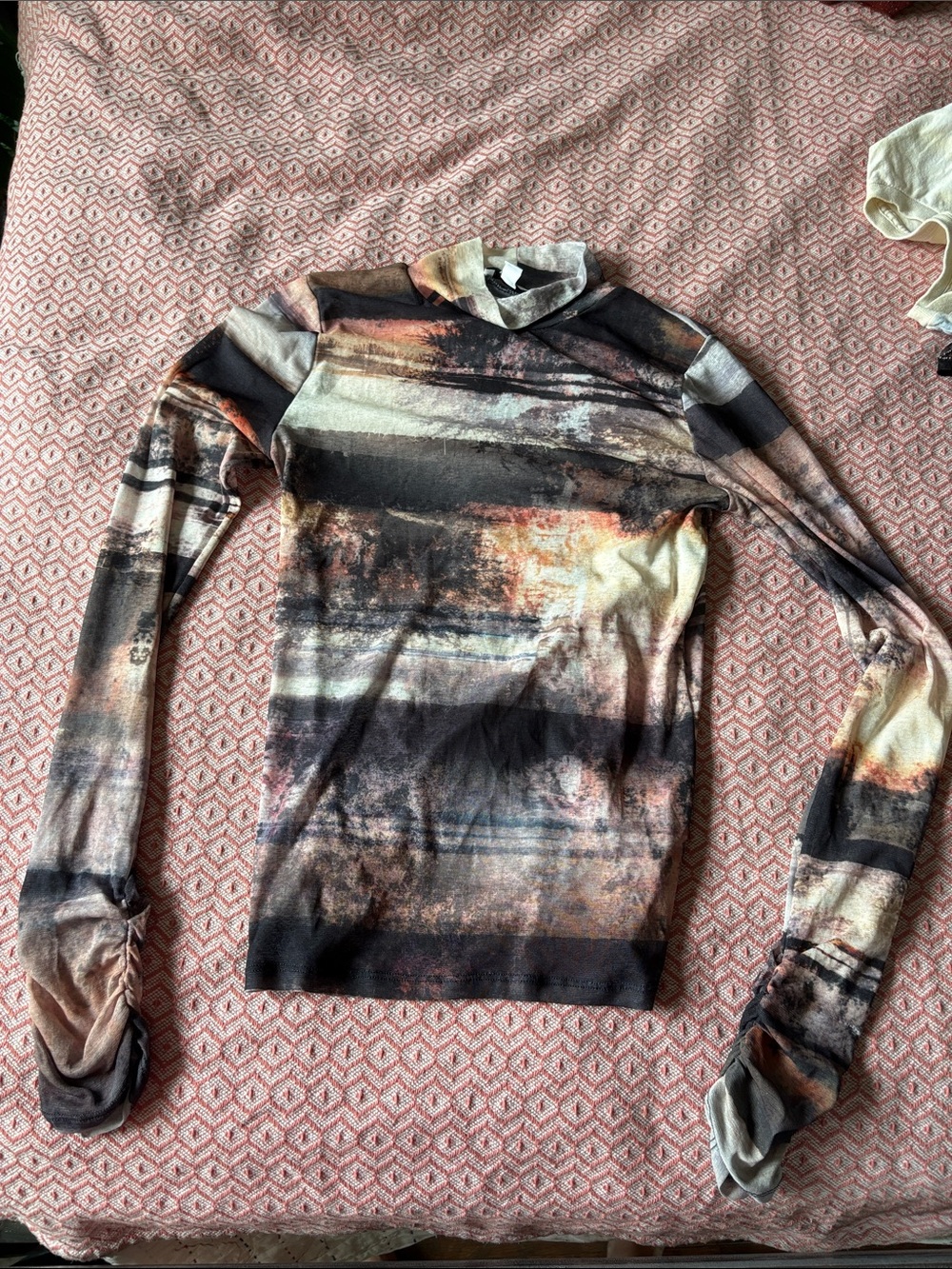 Women’s Topshop Long Sleeve Abstract Print Top - Multi